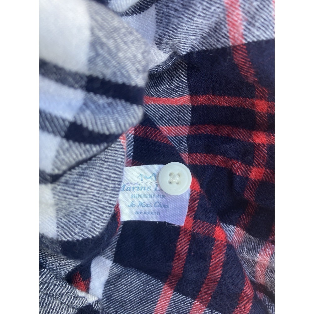 Marine Layer Anita Plaid Shirt M Medium Lightweight Flannel Rayon Soft Button Up - Picture 4 of 6